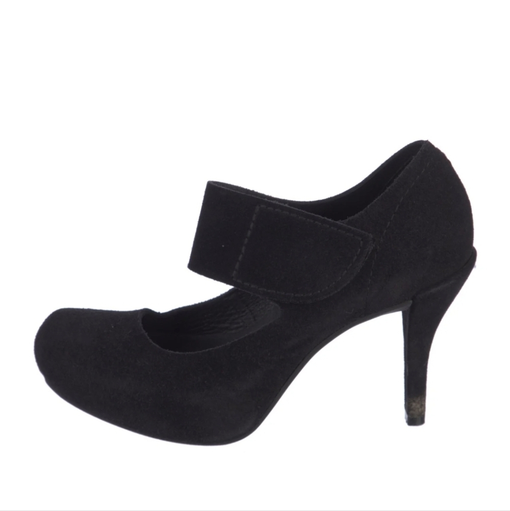 Pedro Garcia Mary Jane Black Suede Heels Eu Size 40 Approx 9-9.5 US